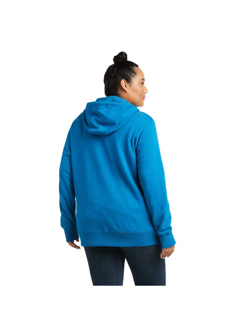 Ropa De Trabajo Ariat Rebar Skill Set 1/2 Zip Hoodie Mujer Azules | INML94316