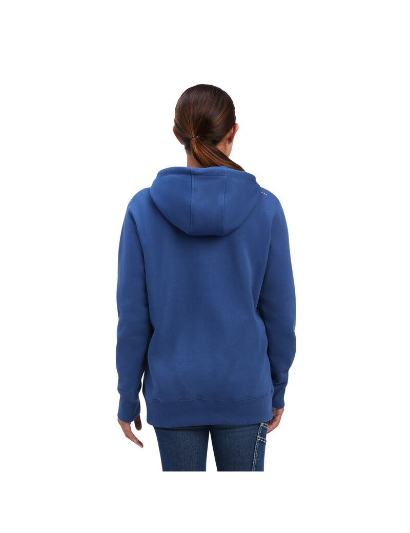 Ropa De Trabajo Ariat Rebar Skill Set 1/2 Zip Hoodie Mujer Azul Marino | UJMO76089