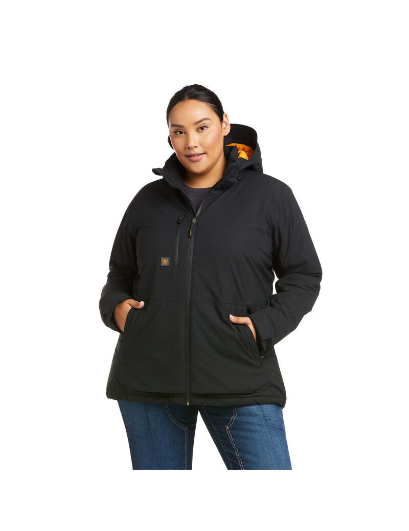 Ropa De Trabajo Ariat Rebar Storm Fighter 2.0 Impermeables Jackets Mujer Negras | RHBN41206