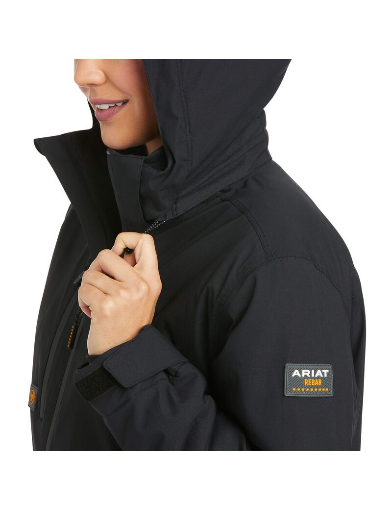 Ropa De Trabajo Ariat Rebar Storm Fighter 2.0 Impermeables Jackets Mujer Negras | RHBN41206