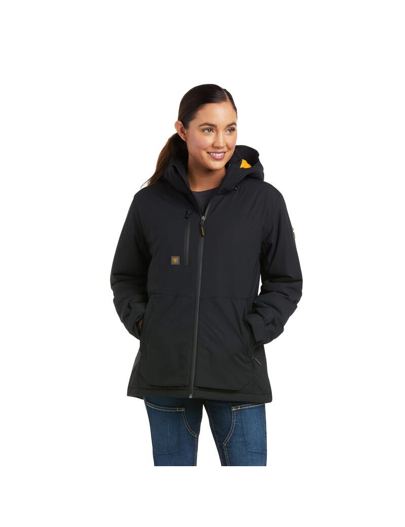 Ropa De Trabajo Ariat Rebar Storm Fighter 2.0 Impermeables Jackets Mujer Negras | RHBN41206