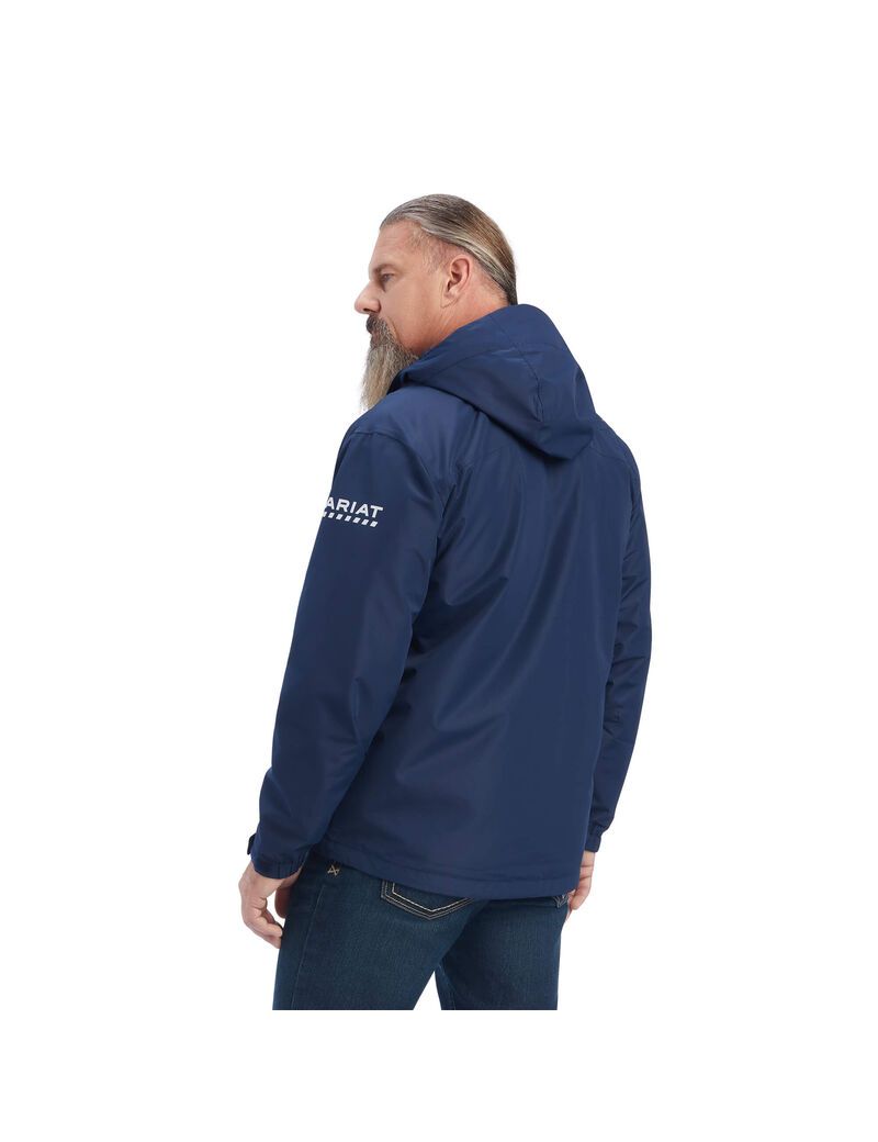 Ropa De Trabajo Ariat Rebar Stormshell Impermeables Jackets Hombre Azul Marino | BUSR76580