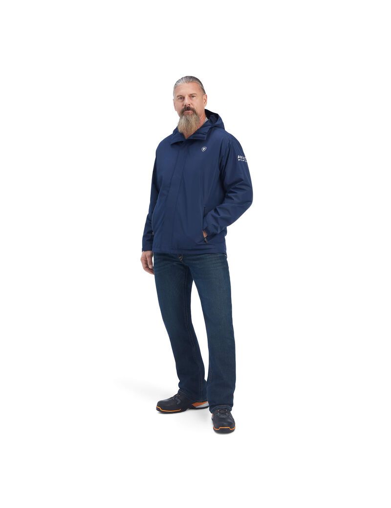 Ropa De Trabajo Ariat Rebar Stormshell Impermeables Jackets Hombre Azul Marino | BUSR76580