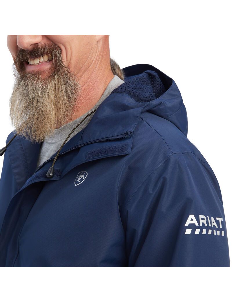 Ropa De Trabajo Ariat Rebar Stormshell Impermeables Jackets Hombre Azul Marino | BUSR76580