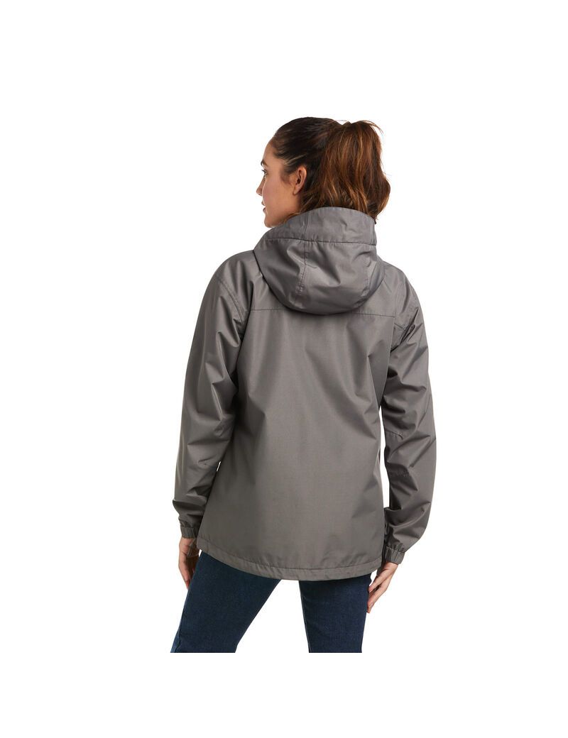 Ropa De Trabajo Ariat Rebar Stormshell Logo Impermeables Jackets Mujer Gris Negras | DXUY96832