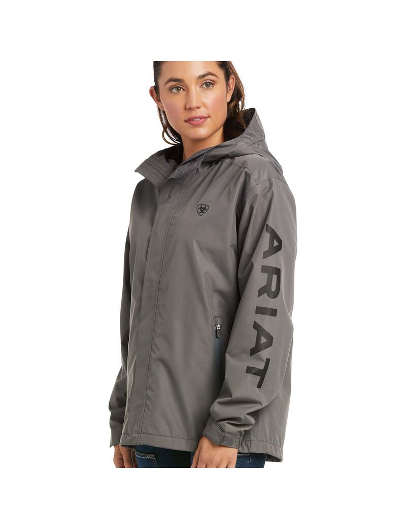 Ropa De Trabajo Ariat Rebar Stormshell Logo Impermeables Jackets Mujer Gris Negras | DXUY96832