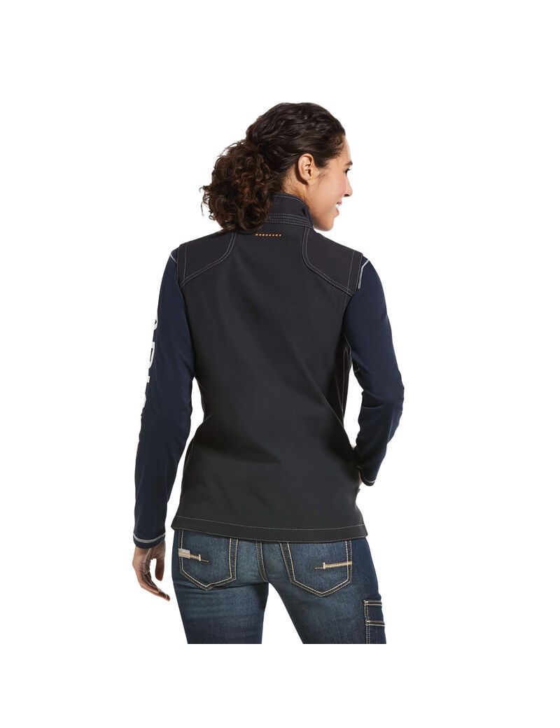 Ropa De Trabajo Ariat Rebar Stretch Lona Softshell Vest Mujer Negras | NDQK86941