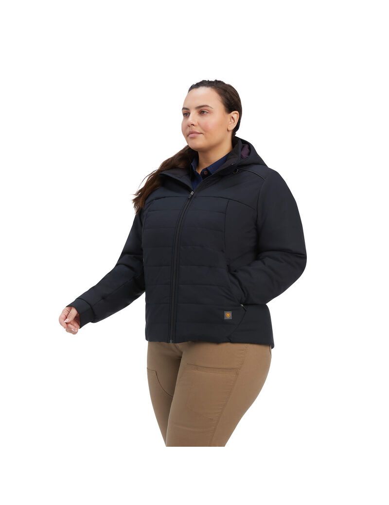 Ropa De Trabajo Ariat Rebar Valkyrie Stretch Lona Insulated Jackets Mujer Negras | GWNU36720