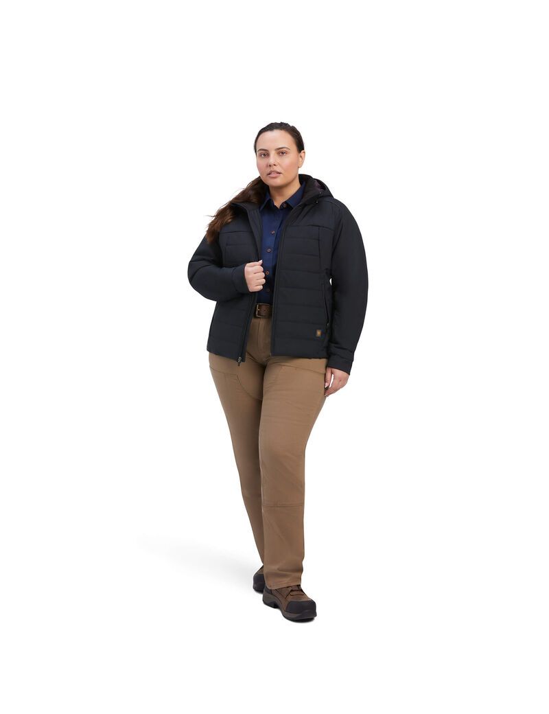 Ropa De Trabajo Ariat Rebar Valkyrie Stretch Lona Insulated Jackets Mujer Negras | GWNU36720