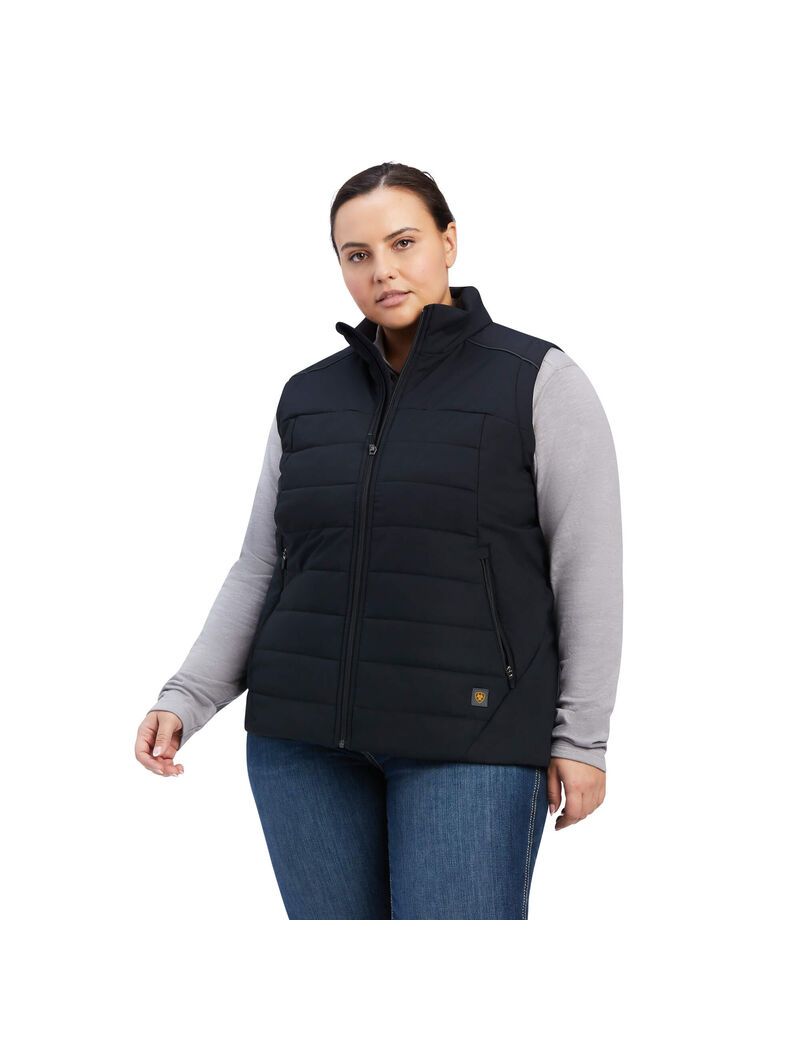 Ropa De Trabajo Ariat Rebar Valkyrie Stretch Lona Insulated Vest Mujer Negras | HRKS53097