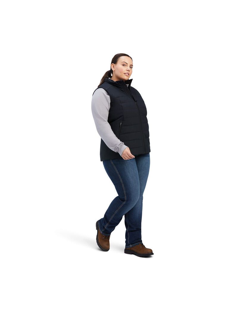 Ropa De Trabajo Ariat Rebar Valkyrie Stretch Lona Insulated Vest Mujer Negras | HRKS53097