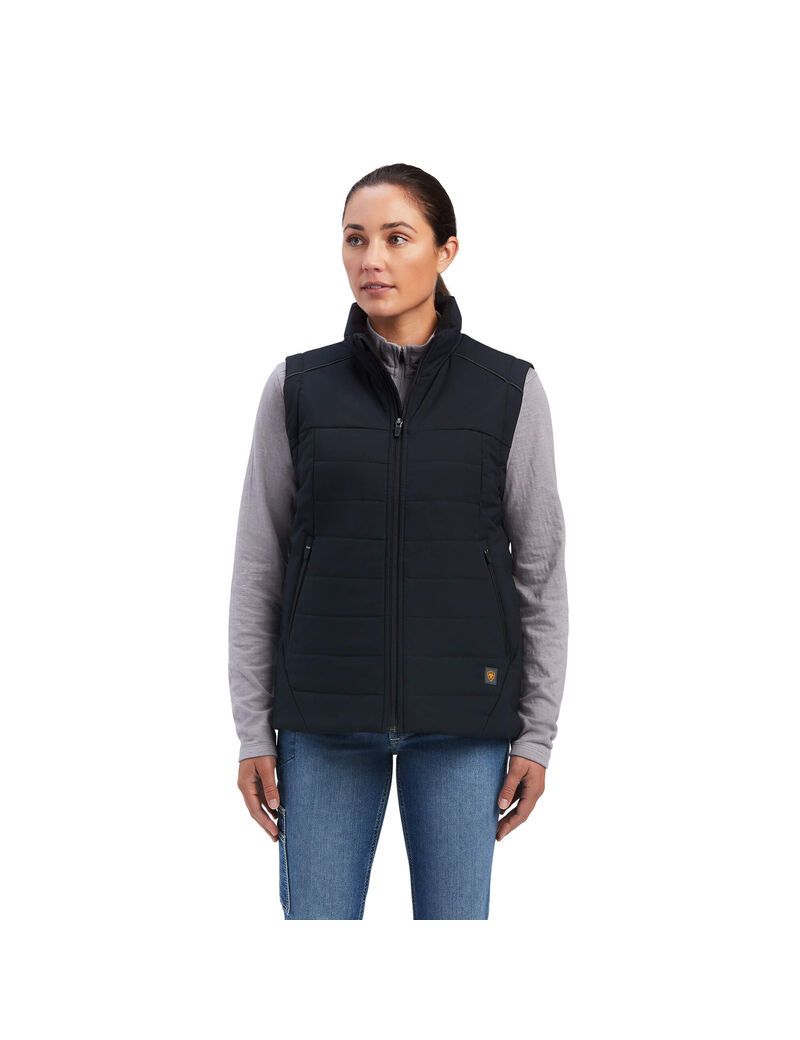 Ropa De Trabajo Ariat Rebar Valkyrie Stretch Lona Insulated Vest Mujer Negras | HRKS53097