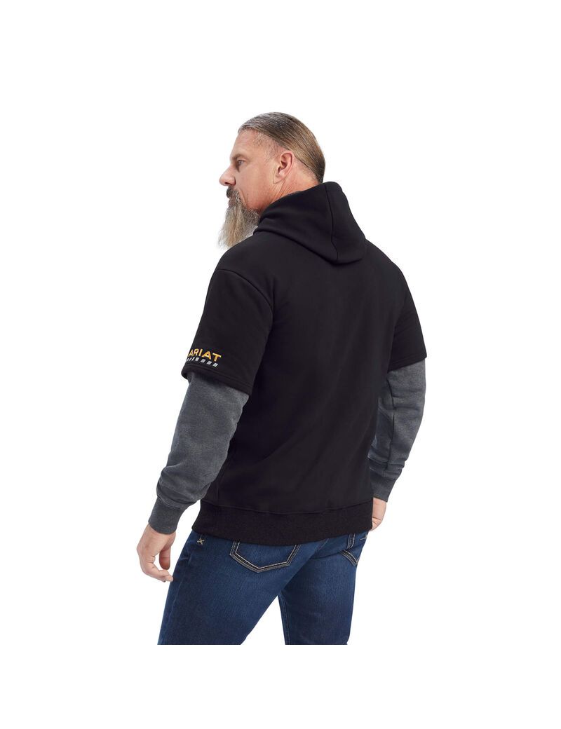 Ropa De Trabajo Ariat Rebar Workman Dually Hoodie Hombre Gris Negras | MACP36215