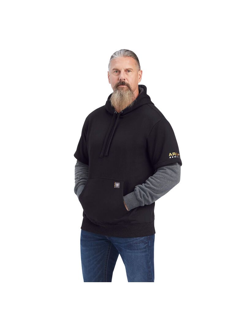 Ropa De Trabajo Ariat Rebar Workman Dually Hoodie Hombre Gris Negras | MACP36215