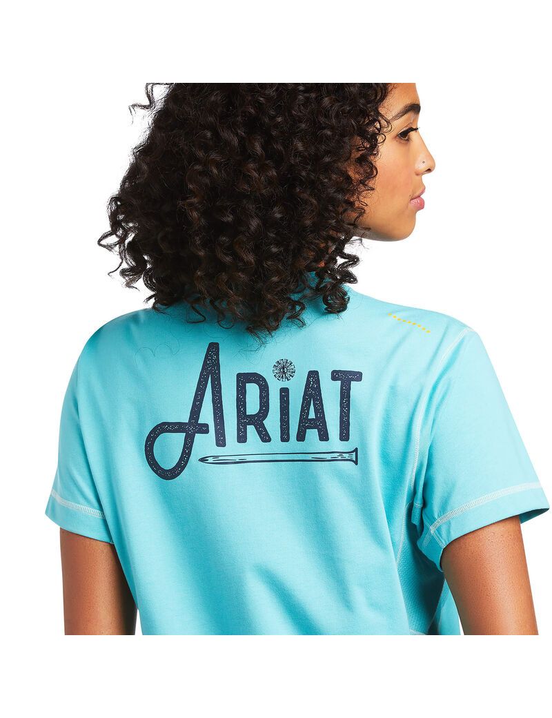 Ropa De Trabajo Ariat Rebar Workman Estampadas Logo T Shirts Mujer Multicolor | JNUL87561