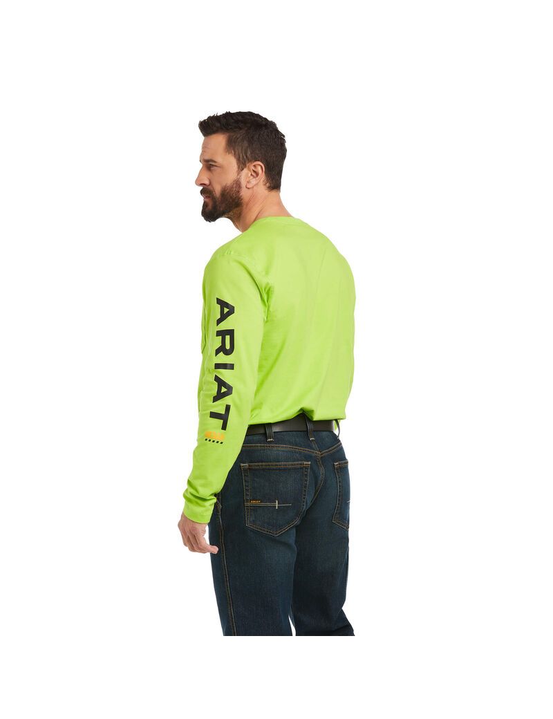 Ropa De Trabajo Ariat Rebar Workman Logo Hombre Verde Claro Negras | QOFC35804