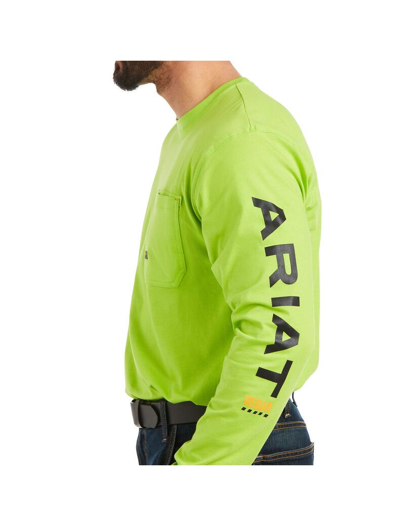 Ropa De Trabajo Ariat Rebar Workman Logo Hombre Verde Claro Negras | QOFC35804