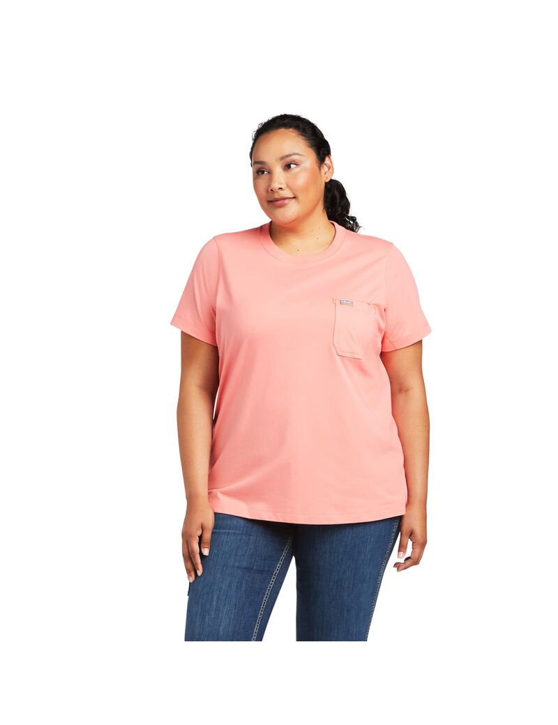 Ropa De Trabajo Ariat Rebar Workman Phrase T Shirts Mujer Multicolor | GSIB75630