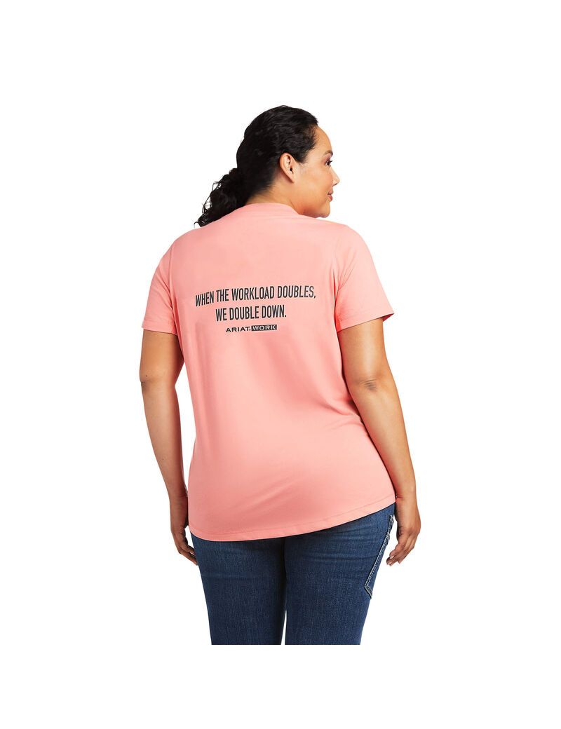 Ropa De Trabajo Ariat Rebar Workman Phrase T Shirts Mujer Multicolor | GSIB75630