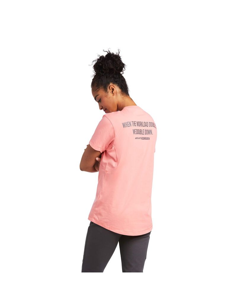 Ropa De Trabajo Ariat Rebar Workman Phrase T Shirts Mujer Multicolor | GSIB75630