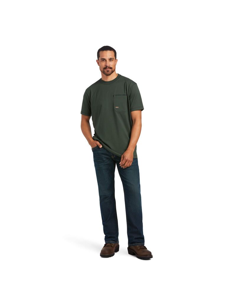 Ropa De Trabajo Ariat Rebar Workman T Shirts Hombre Multicolor | LAMB24058