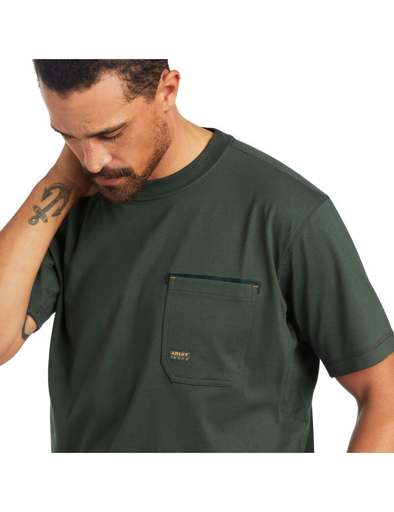 Ropa De Trabajo Ariat Rebar Workman T Shirts Hombre Multicolor | LAMB24058