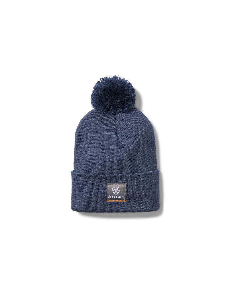 Sombreros Ariat Rebar Pom Beanie Mujer Azules | SZAI21457