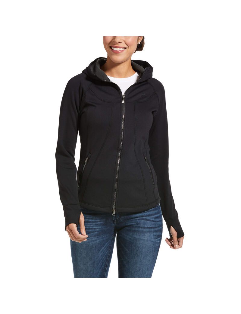 Sudadera Con Capucha Ariat Attain Full Zip Mujer Negras | YUAG48509