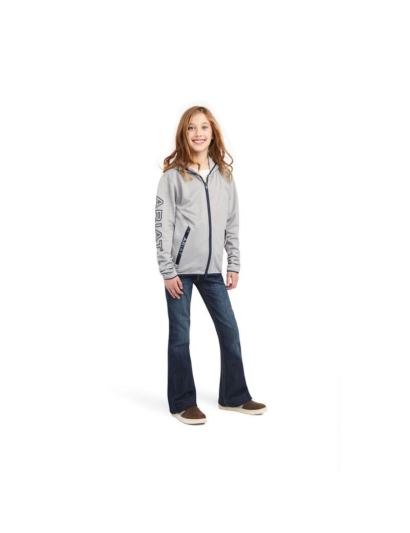 Sudadera Con Capucha Ariat Byron Full Zip Niños Gris | HZXK14368