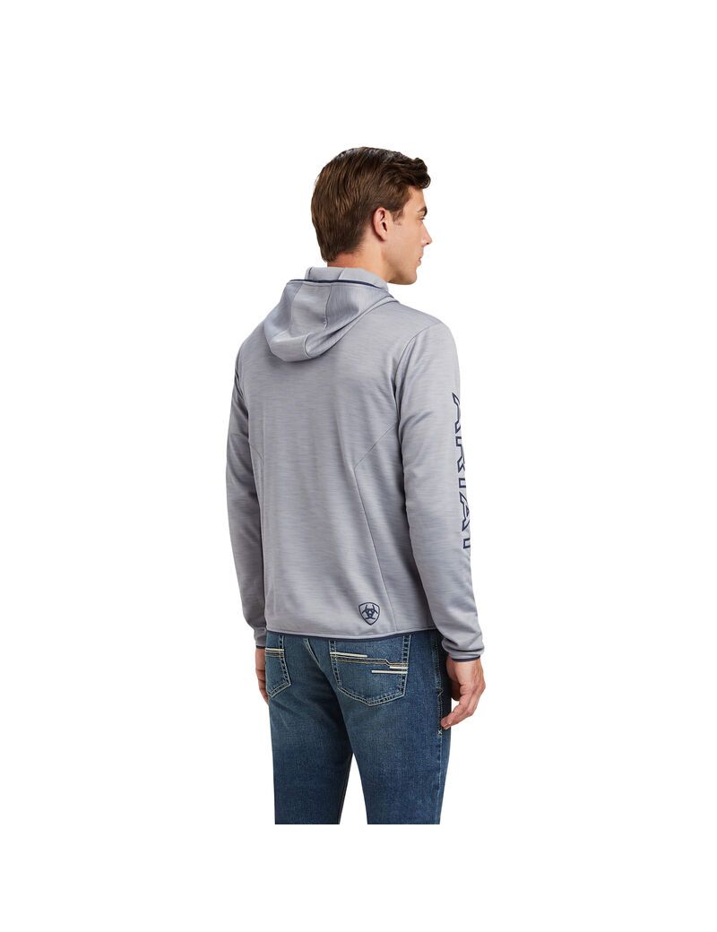 Sudadera Con Capucha Ariat Byron Full Zip Hombre Gris | VSIT80734