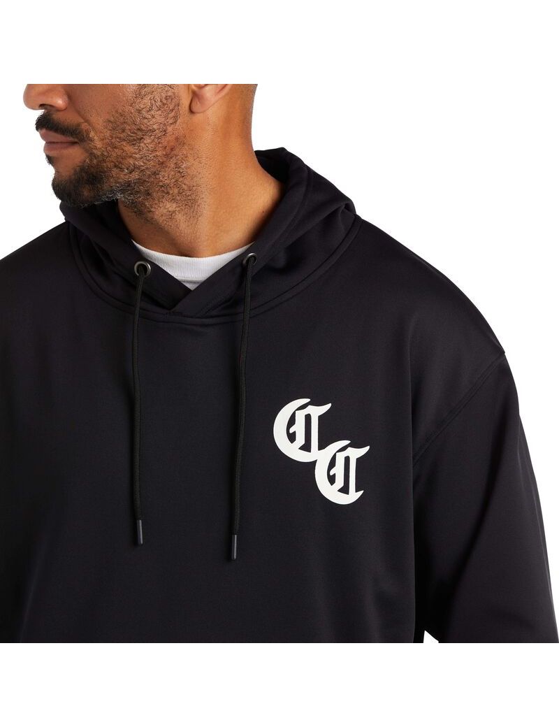 Sudadera Con Capucha Ariat Compton Cowboys Tek Hombre Negras | LEHC58647