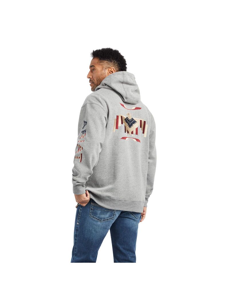 Sudadera Con Capucha Ariat Estampadas Chimayo Hombre Gris | NCHS53260