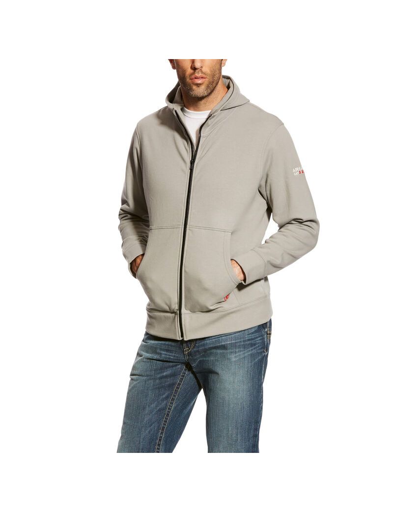 Sudadera Con Capucha Ariat FR DuraStretch Full Zip Hombre Plateadas | GISL37985