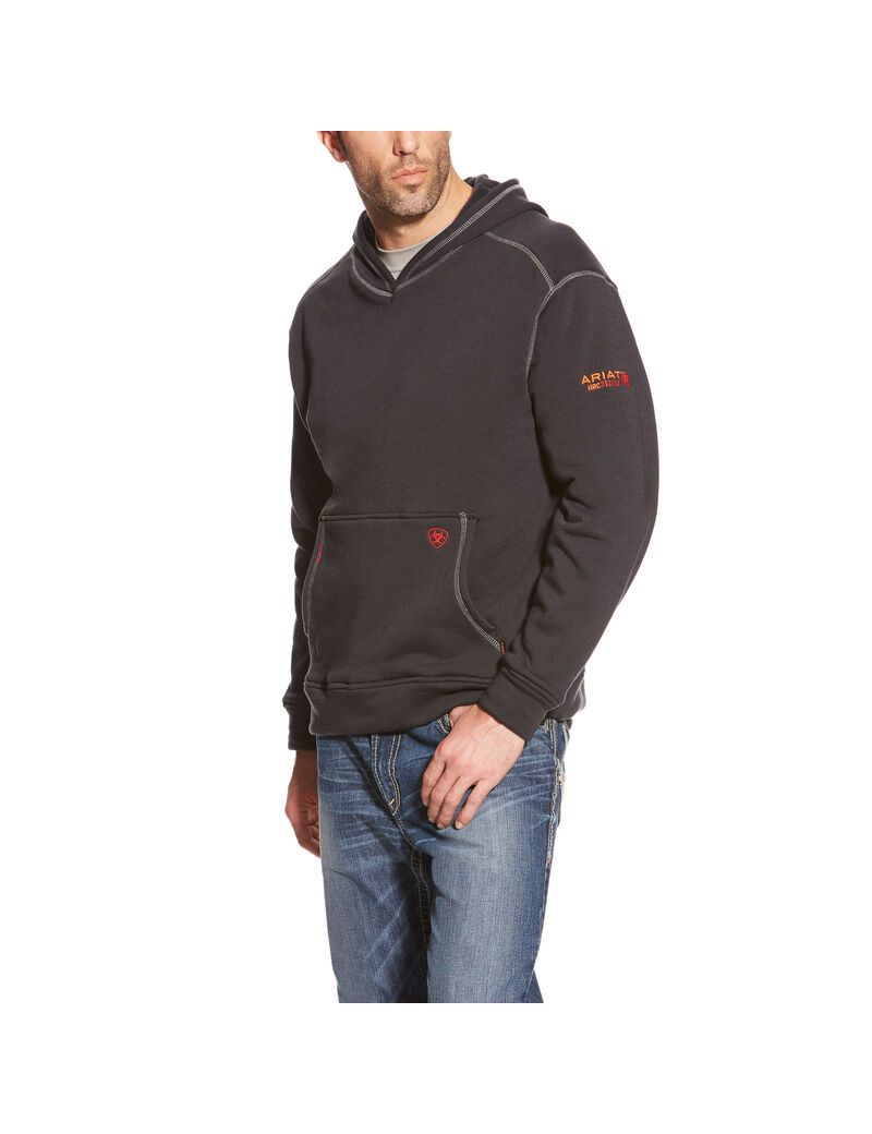 Sudadera Con Capucha Ariat FR Polartec Hombre Negras | WLJA48275