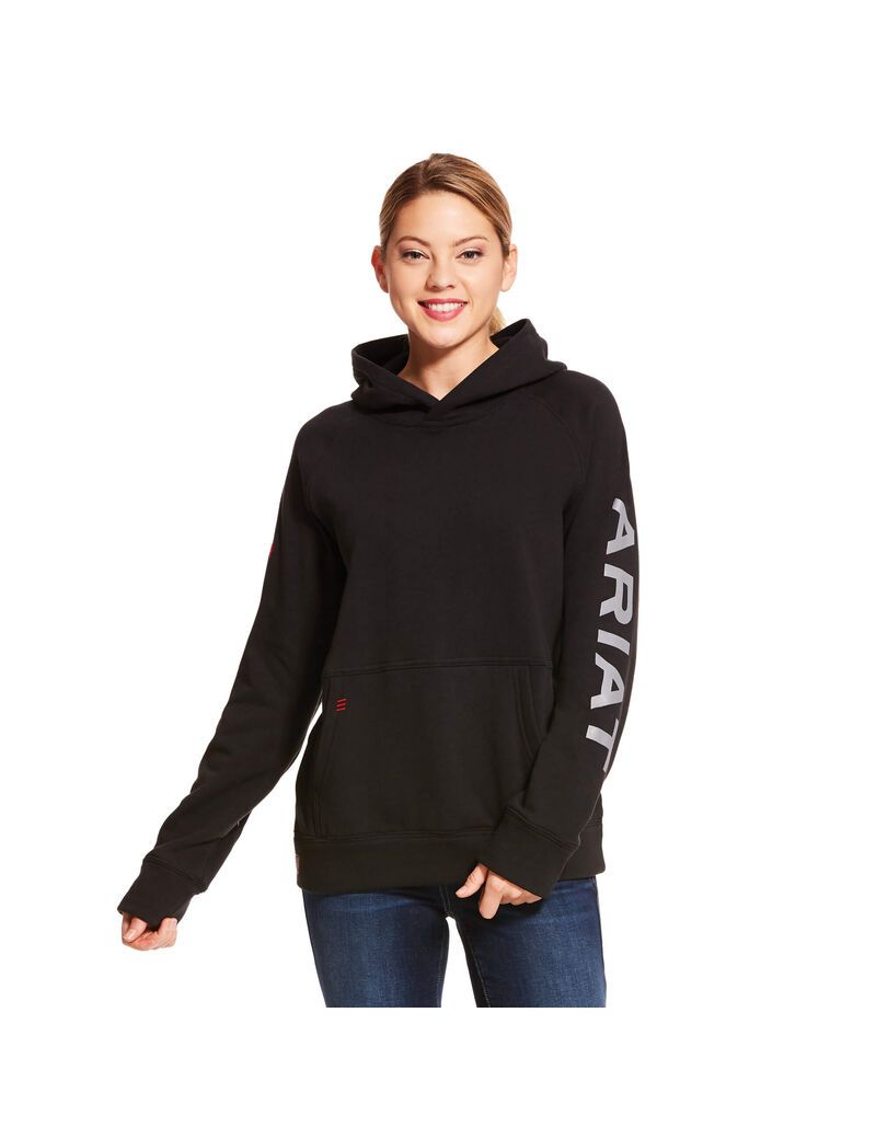 Sudadera Con Capucha Ariat FR Primo Fleece Logo Mujer Negras | LRMZ23579