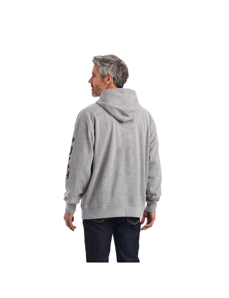 Sudadera Con Capucha Ariat Logo Hombre Gris | MQFN50947