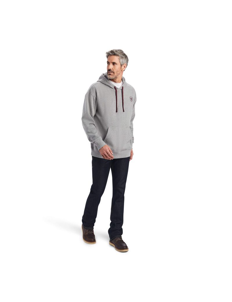 Sudadera Con Capucha Ariat Logo Hombre Gris | MQFN50947