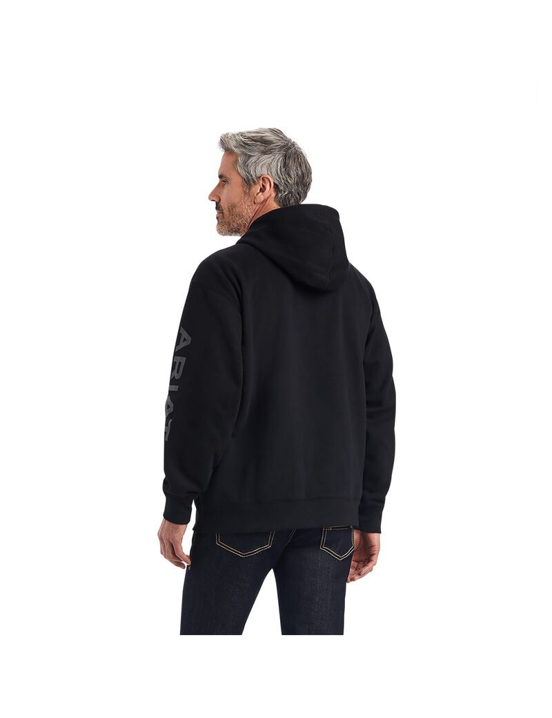 Sudadera Con Capucha Ariat Logo Hombre Negras | CNRX08329