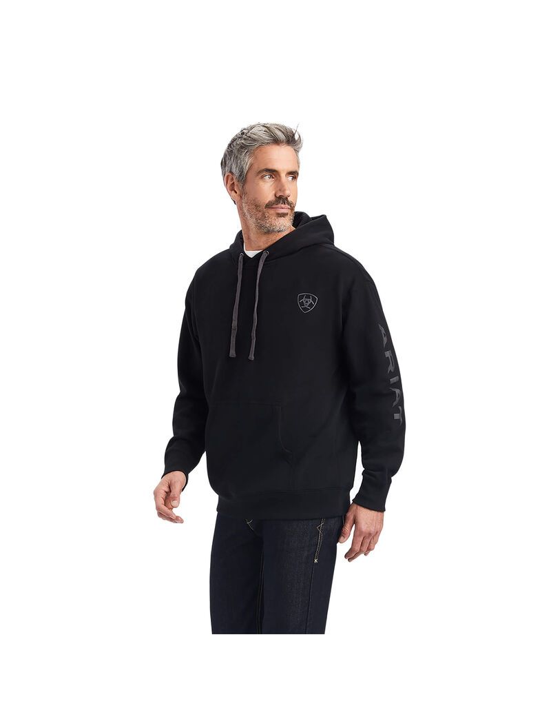 Sudadera Con Capucha Ariat Logo Hombre Negras | CNRX08329