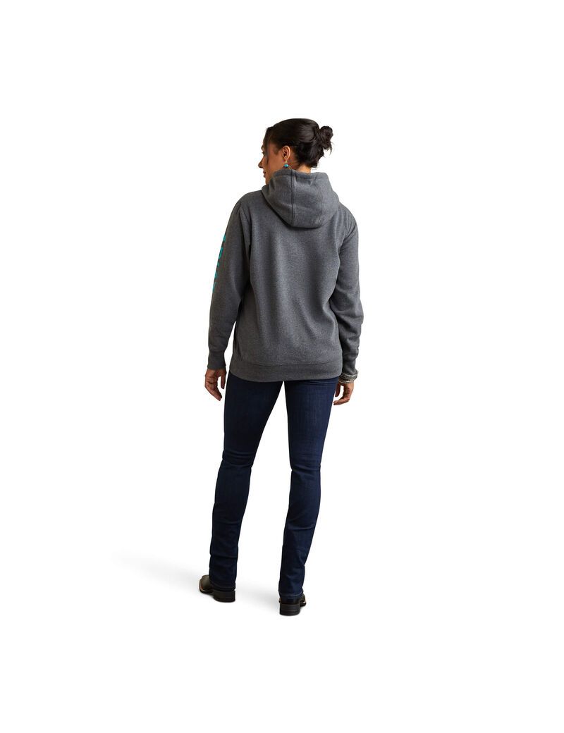 Sudadera Con Capucha Ariat Logo Mujer Gris | KSOX20376