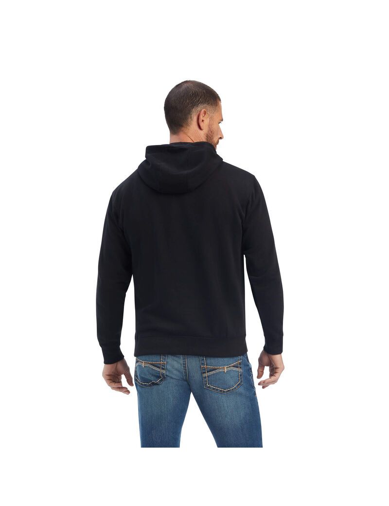 Sudadera Con Capucha Ariat Mexico Hombre Negras | ZYUI58761