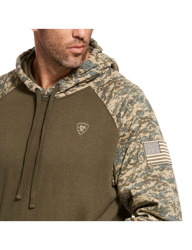 Sudadera Con Capucha Ariat Patriot Hombre Verde Oliva Camuflaje | SPTG58496