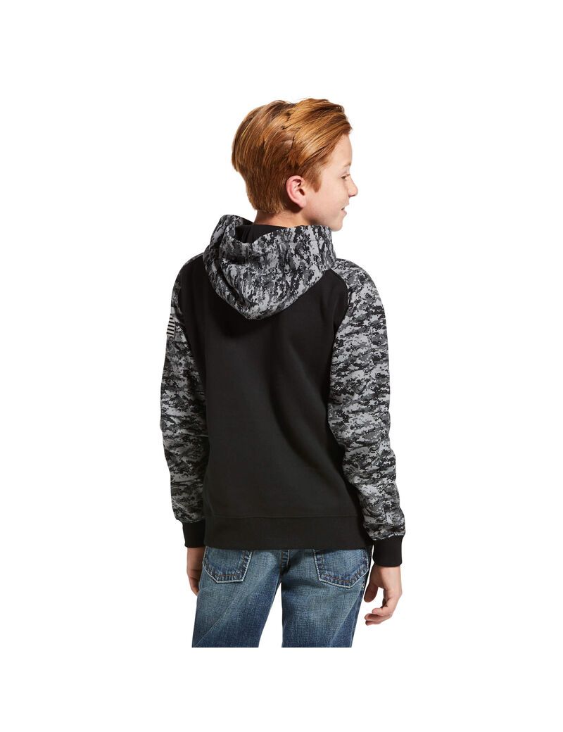 Sudadera Con Capucha Ariat Patriot Niños Negras Camuflaje | OLWT35907