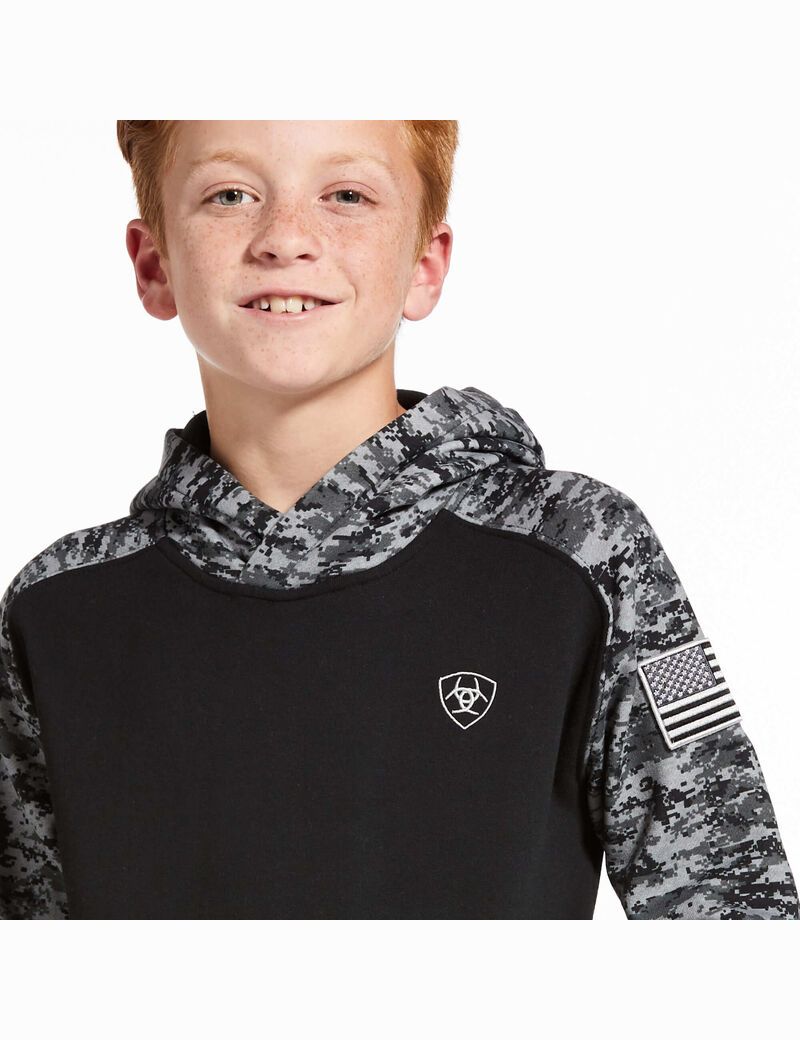 Sudadera Con Capucha Ariat Patriot Niños Negras Camuflaje | OLWT35907