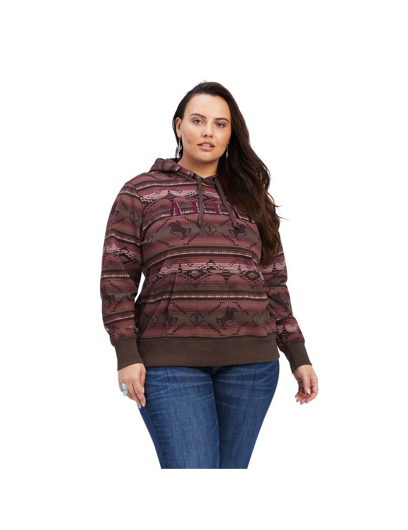 Sudadera Con Capucha Ariat REAL Allover Print Mujer Multicolor | TENI80145