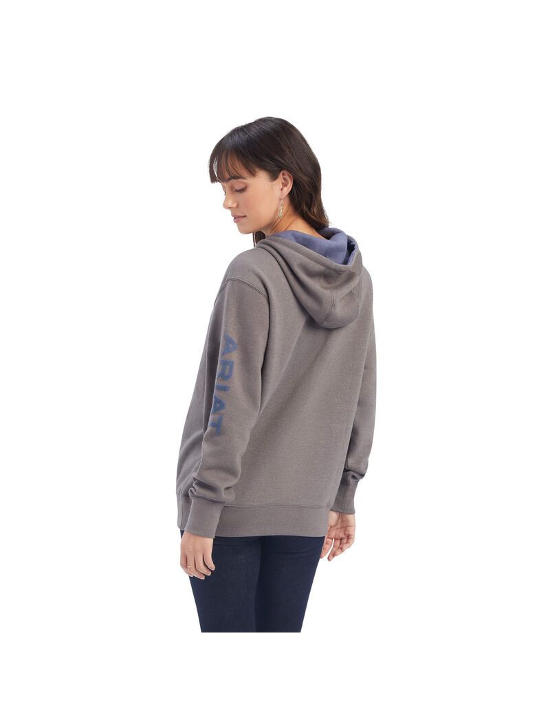 Sudadera Con Capucha Ariat REAL Arm Logo Mujer Gris | LWAF01954