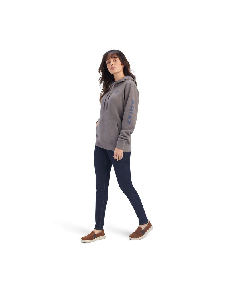 Sudadera Con Capucha Ariat REAL Arm Logo Mujer Gris | LWAF01954