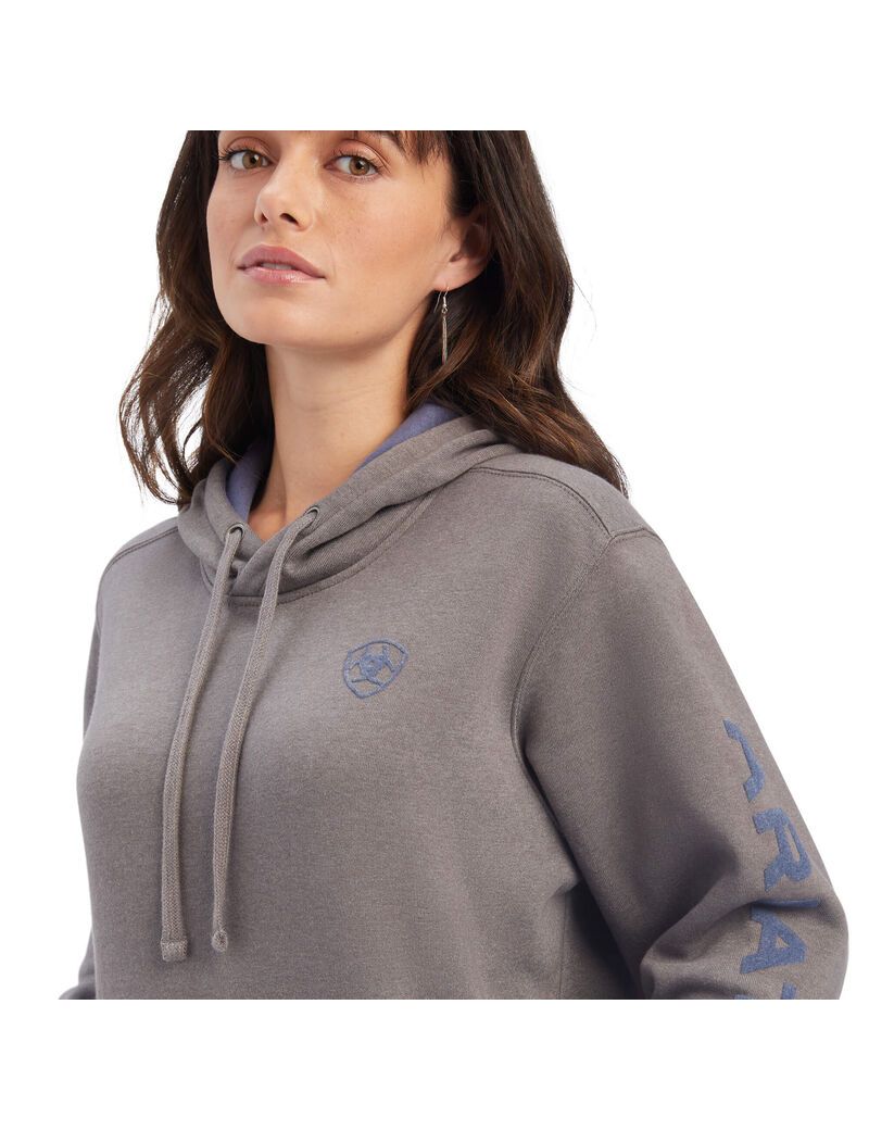 Sudadera Con Capucha Ariat REAL Arm Logo Mujer Gris | LWAF01954