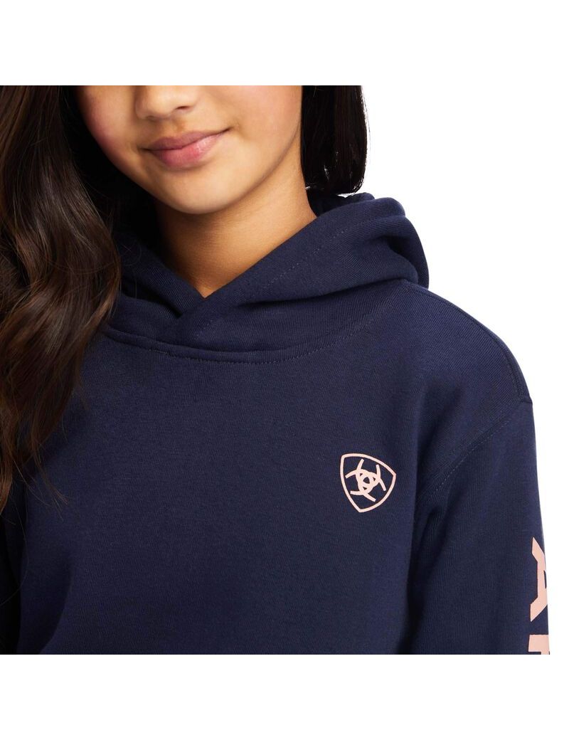 Sudadera Con Capucha Ariat REAL Arm Logo Niños Azul Marino | YCRW64715