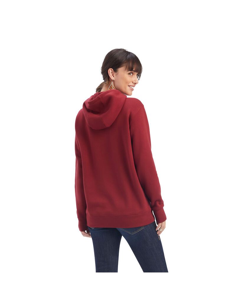 Sudadera Con Capucha Ariat REAL Beartooth Mujer Rojas Oscuro | DPJK49608